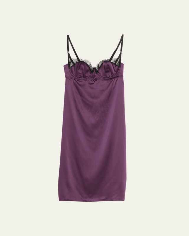 Lace-Trim Sweetheart Midi Slip Dress
